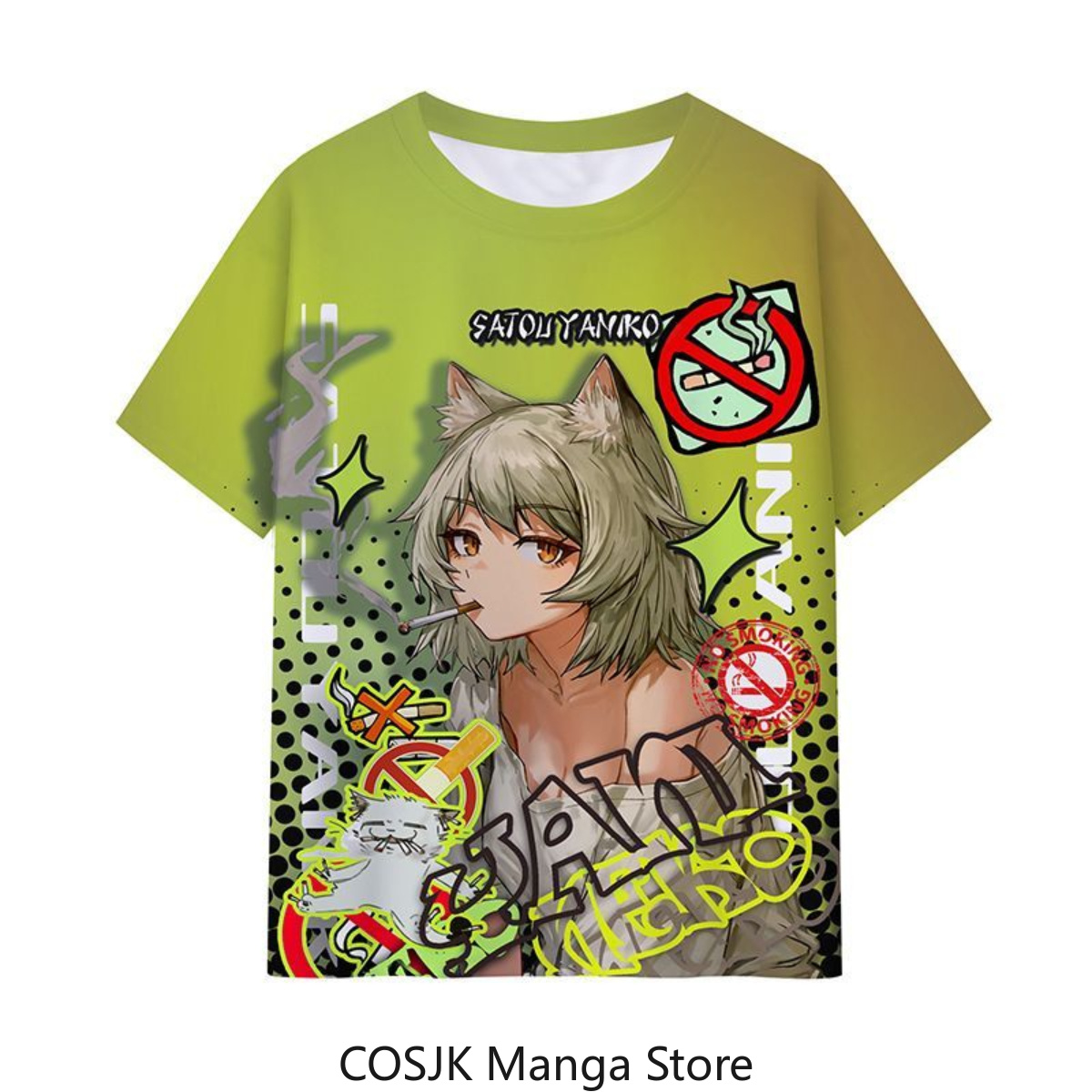 T-Shirt Anime Chainsmoker Cat  - Men Accessories For Gift recensione e prezzo