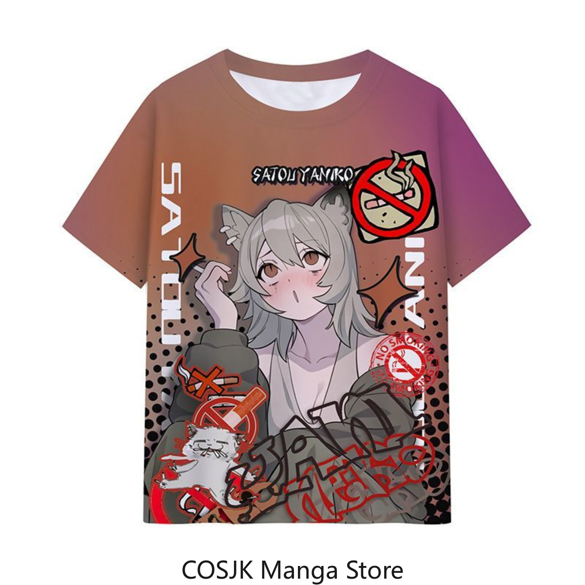 T-Shirt Anime Chainsmoker Cat  - Men Accessories For Gift recensione e prezzo