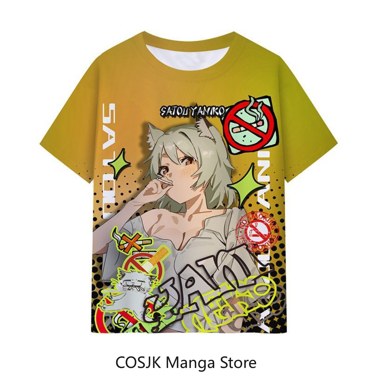 T-Shirt Anime Chainsmoker Cat  - Men Accessories For Gift recensione e prezzo